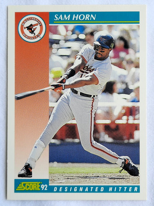 Score '92 Sam Horn Designated Hitter Baltimore Orioles #290 Baseball Card Near Mint
