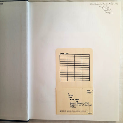 U.S.A. Sixties Volume 4: Kennedy Assassination-Organization of American States by Edward Horton (Very good, 2001, HC, 200 pages, Grolier Educational)