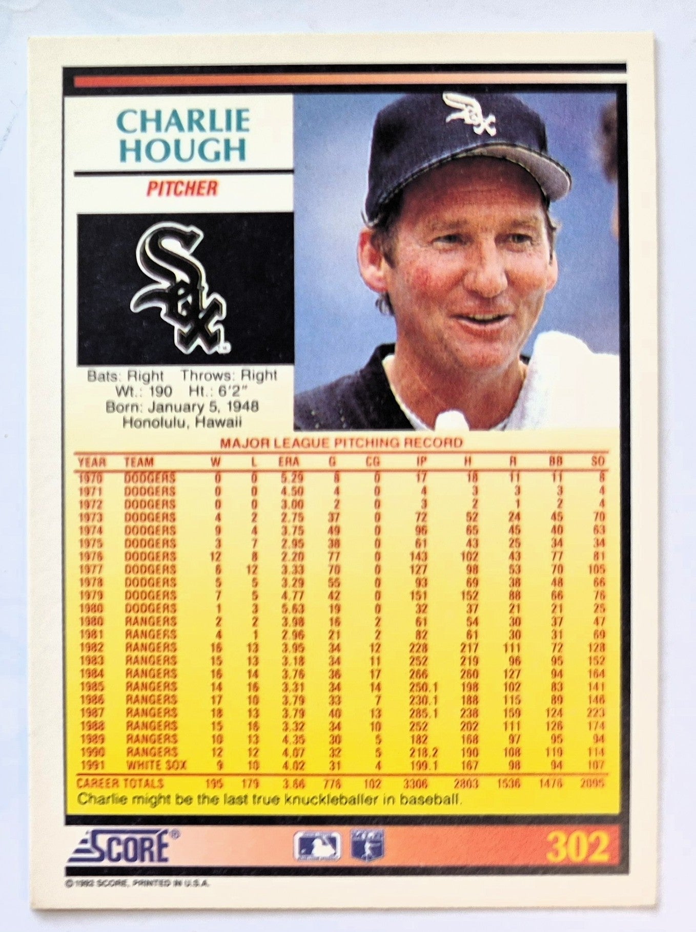 Score '92 Sam Horn Designated Hitter Baltimore Orioles #290 Baseballkarte Near Mint
