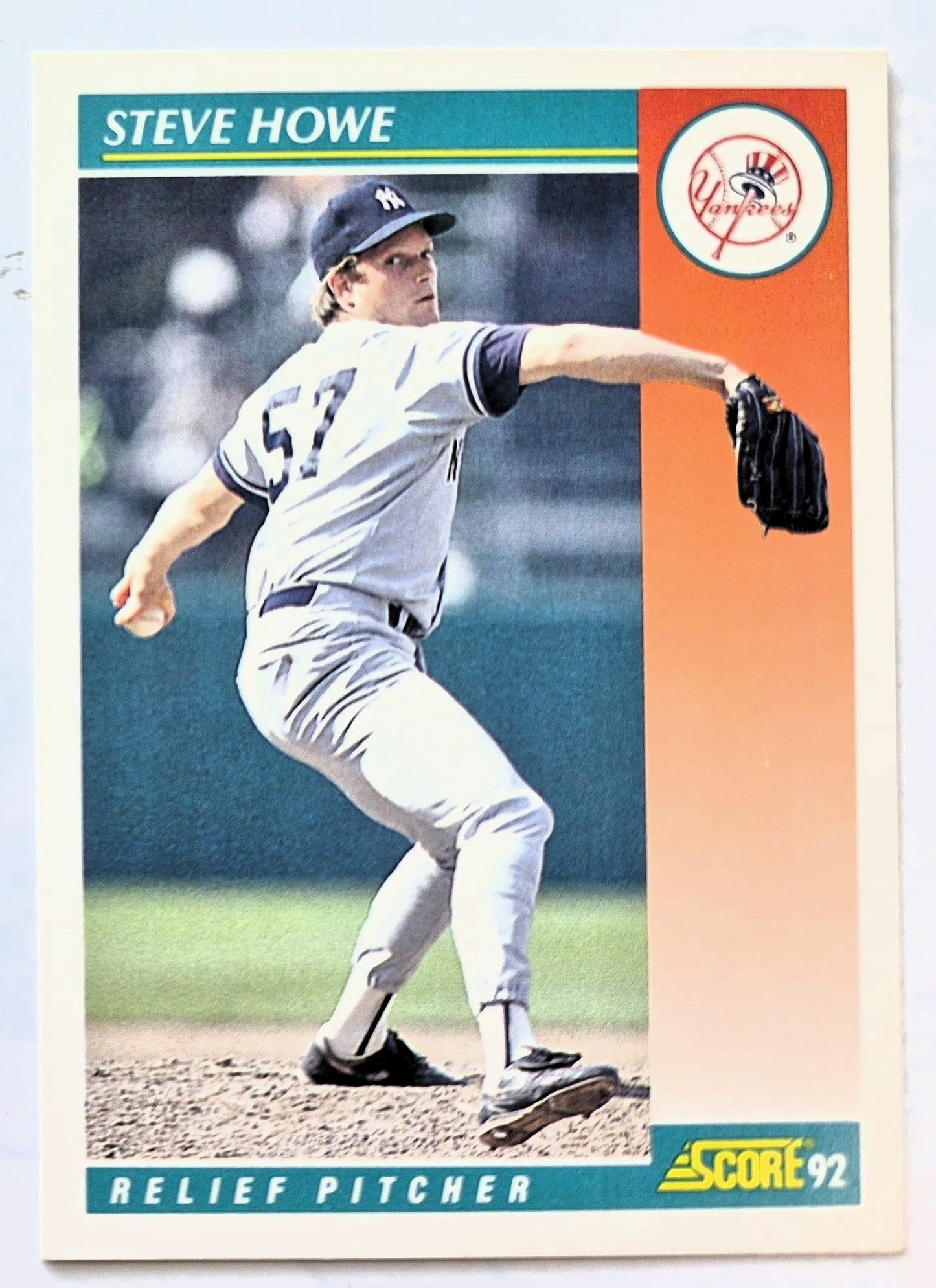 Howe Steve New York Yankees Relief Pitcher #275 Score '92 Baseball Card