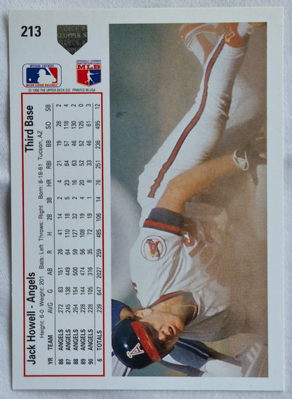 Howell Jack California Angels 3rd Base #213 Upper Deck 1991 Baseball Card