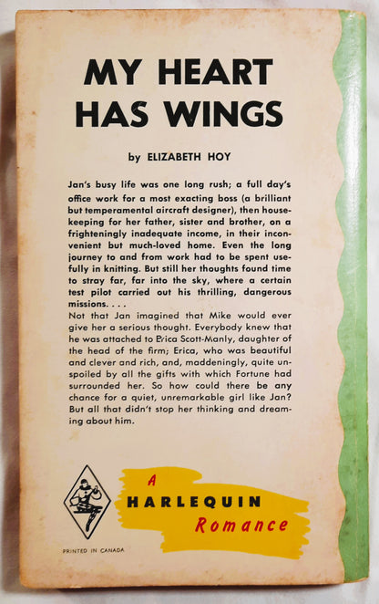 My Heart Has Wings by Elizabeth Hoy (Good, 1971, Pbk, 189 pages, Harlequin Romance)