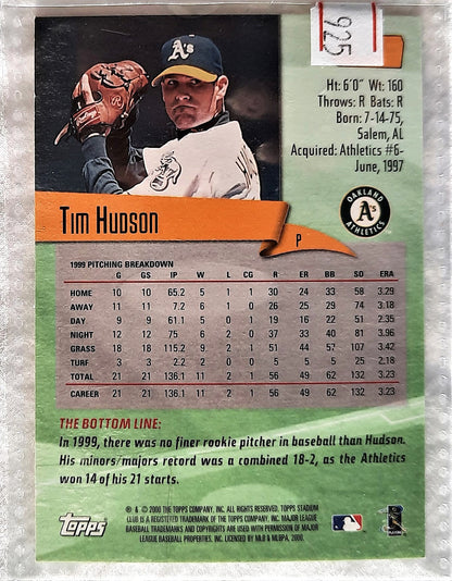 2000 Stadium Club Tim Hudson Oakland Athletics 64 Baseball Card TOPPS