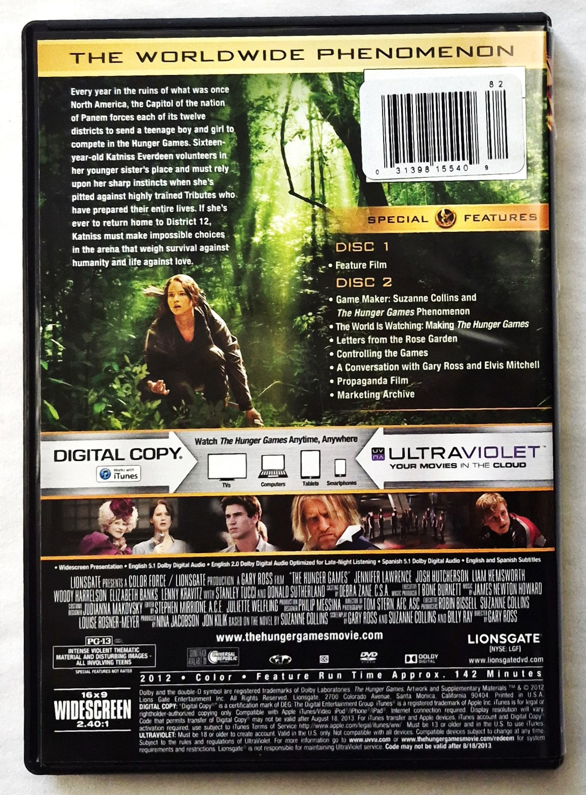 Die Tribute von Panem – The Hunger Games – 2-Disc DVD + Digital Copy (Sehr gut, 2012, PG-13, Lionsgate)