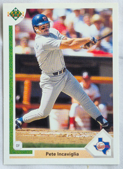 Incaviglia Pete Texas Rangers Outfield #453 Upper Deck 1991 Baseball Card