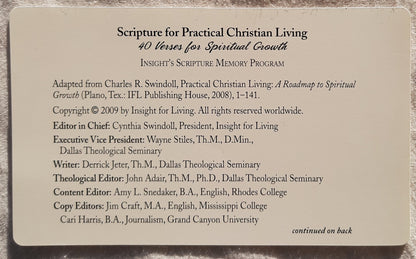 Scripture for Practical Christian Living by Charles Swindoll (Like new, 2009, Cardstock, 40 cards, Insight for Living