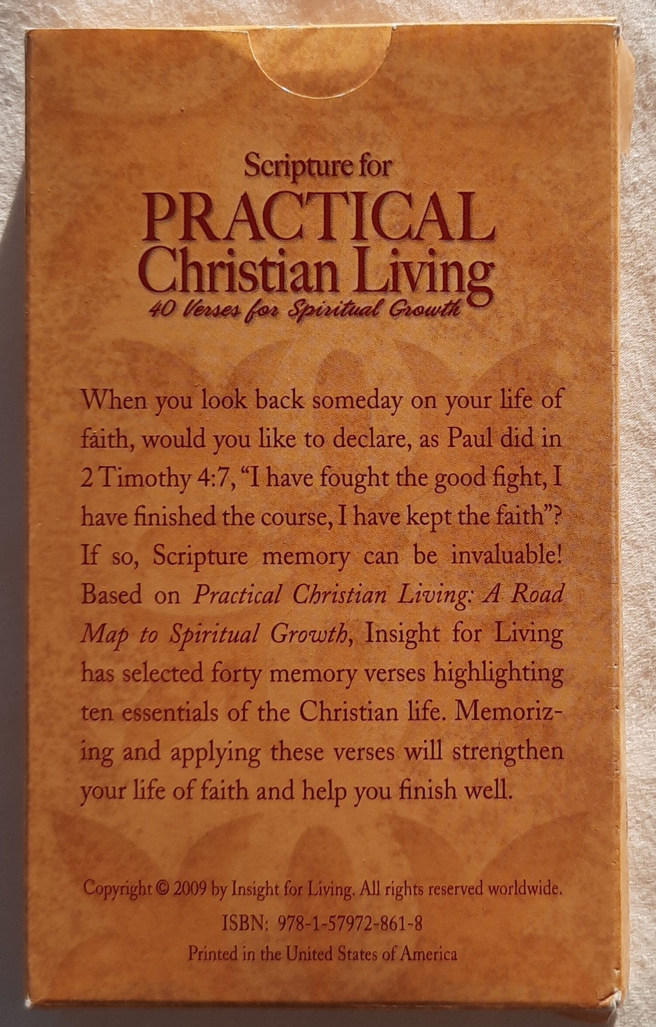 Scripture for Practical Christian Living by Charles Swindoll (Like new, 2009, Cardstock, 40 cards, Insight for Living