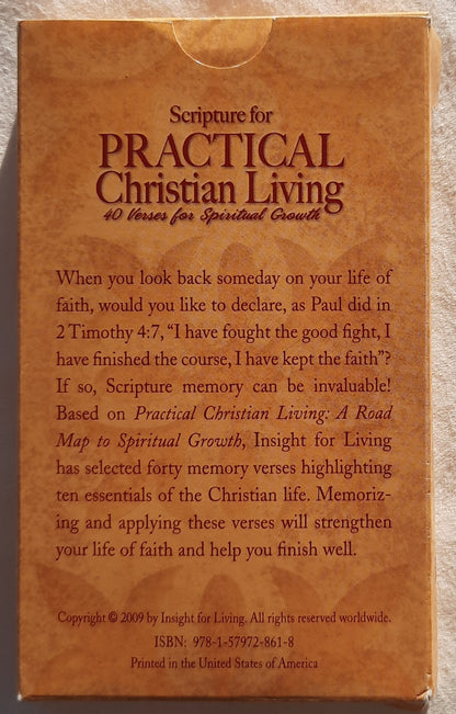 Scripture for Practical Christian Living by Charles Swindoll (Like new, 2009, Cardstock, 40 cards, Insight for Living