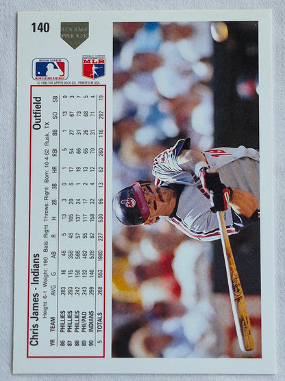 James Chris Cleveland Indians Outfield #140 Upper Deck 1991 Baseball Card