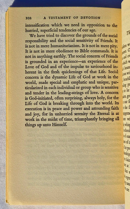 A Testament of Devotion by Thomas R. Kelly (Very good, 1961, HC, 114 pages, Hodder and Stoughton-London)