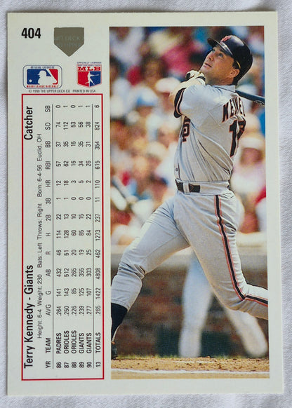 Kennedy Terry San Francisco Giants Catcher #404 Upper Deck 1991 Baseball Card