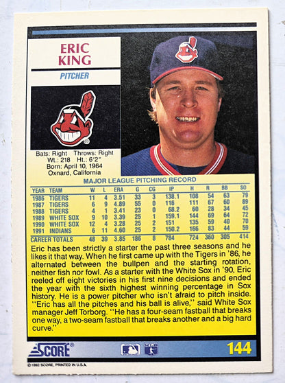 Scott Bailes California Angels Relief Pitcher 1992 Score #331 Baseballkarte (Exzellent)
