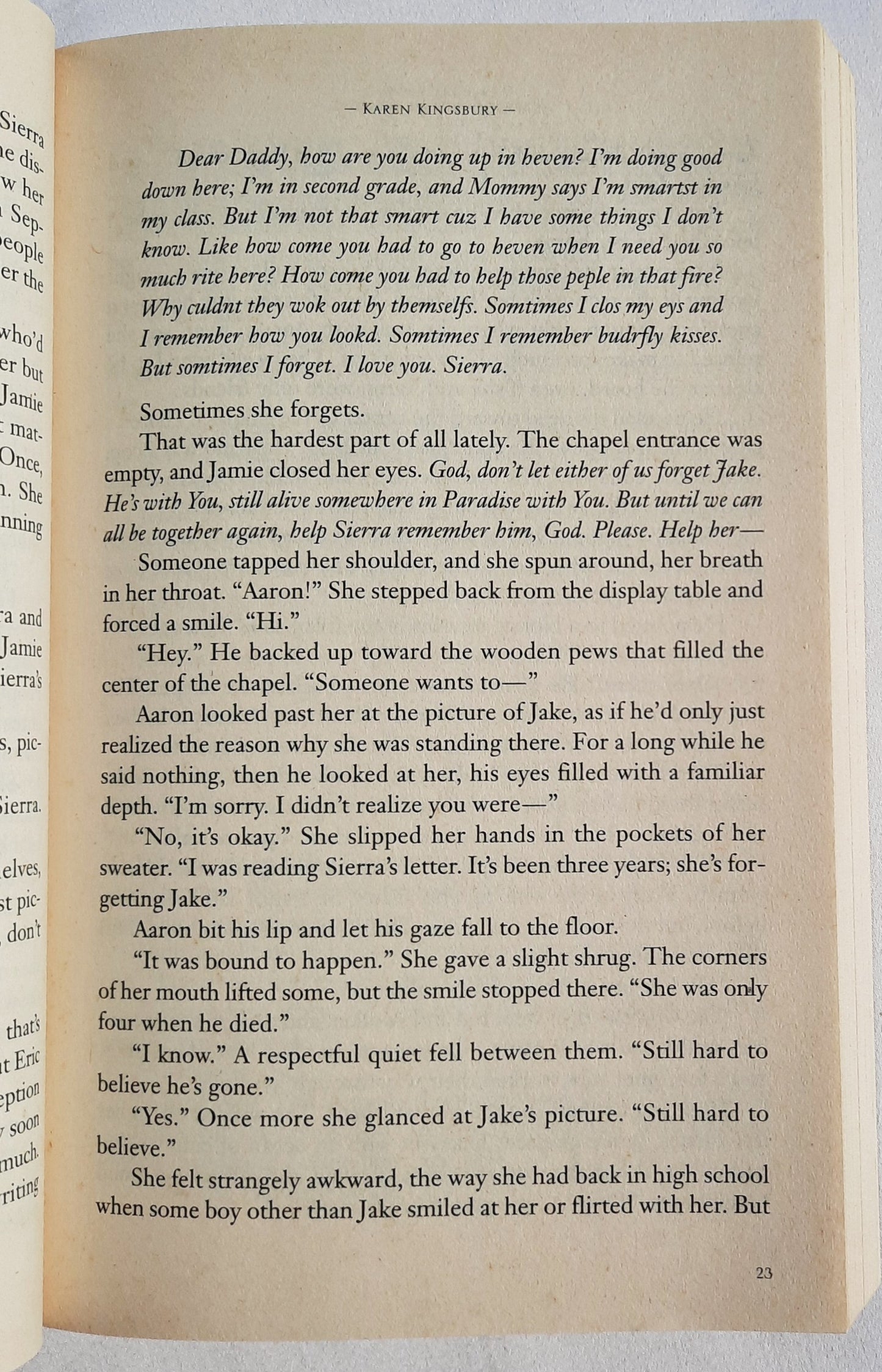 Beyond Tuesday Morning #2 by Karen Kingsbury (9/11 series, Very good, 2004, Pbk, 313 pages, Zondervan)