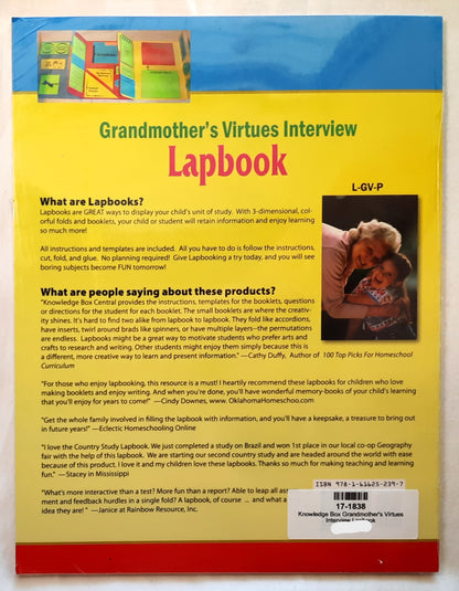 Grandmother's Virtues Interview Lapbook by Cindi Kinney (New, Pbk, 2012, Knowledge Box Central)