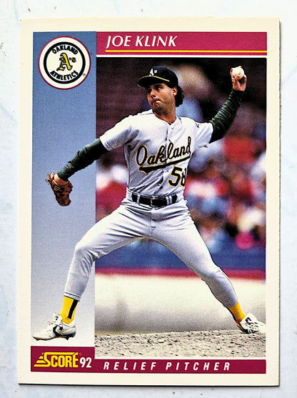 Klink Joe Oakland Athletics Relief Pitcher #151 Score '92 Baseball Card
