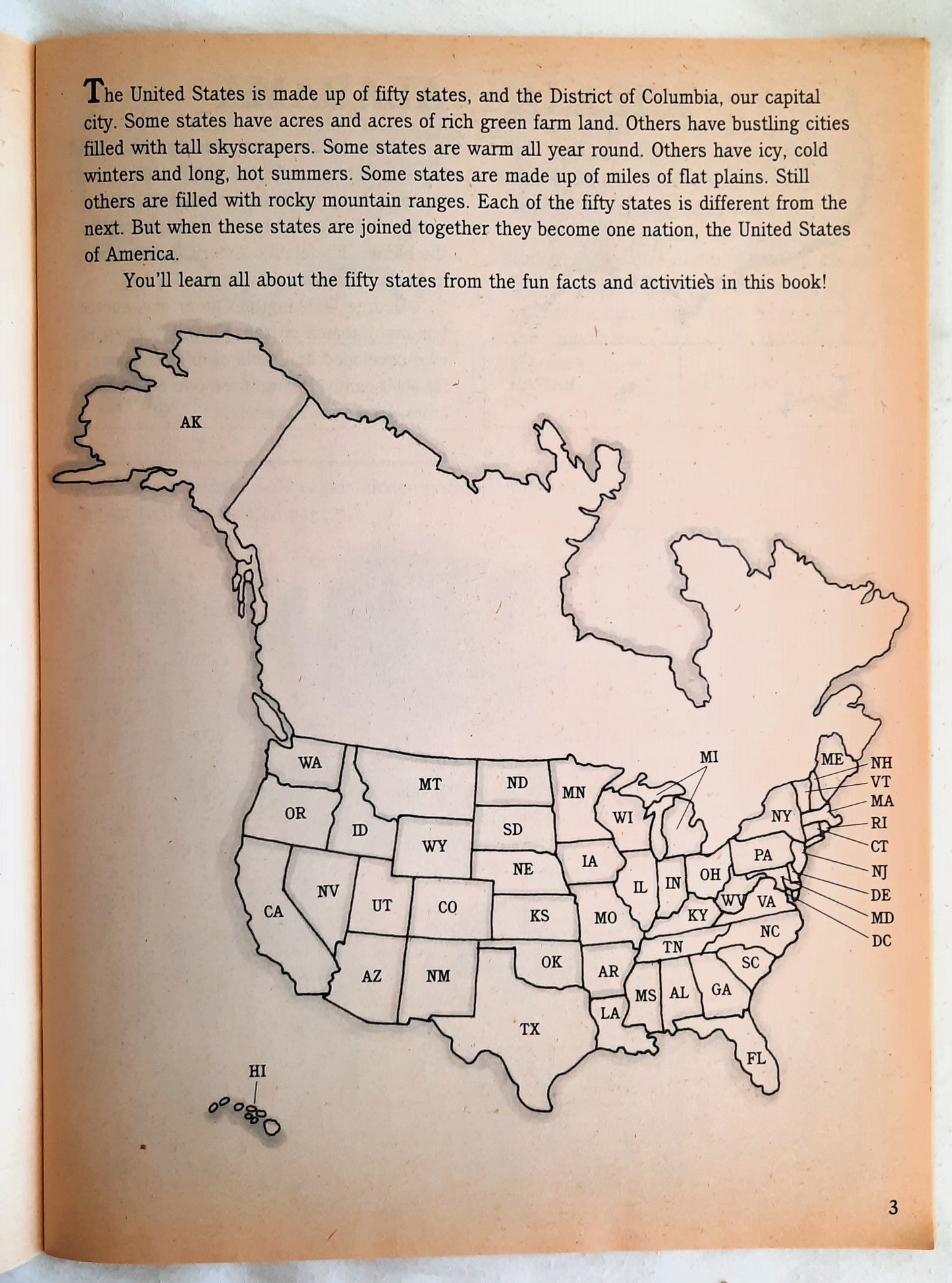 The 50 States Activity Book by Nancy E. Krulik (Very good, 1990, Pbk, 64 pages, Scholastic)