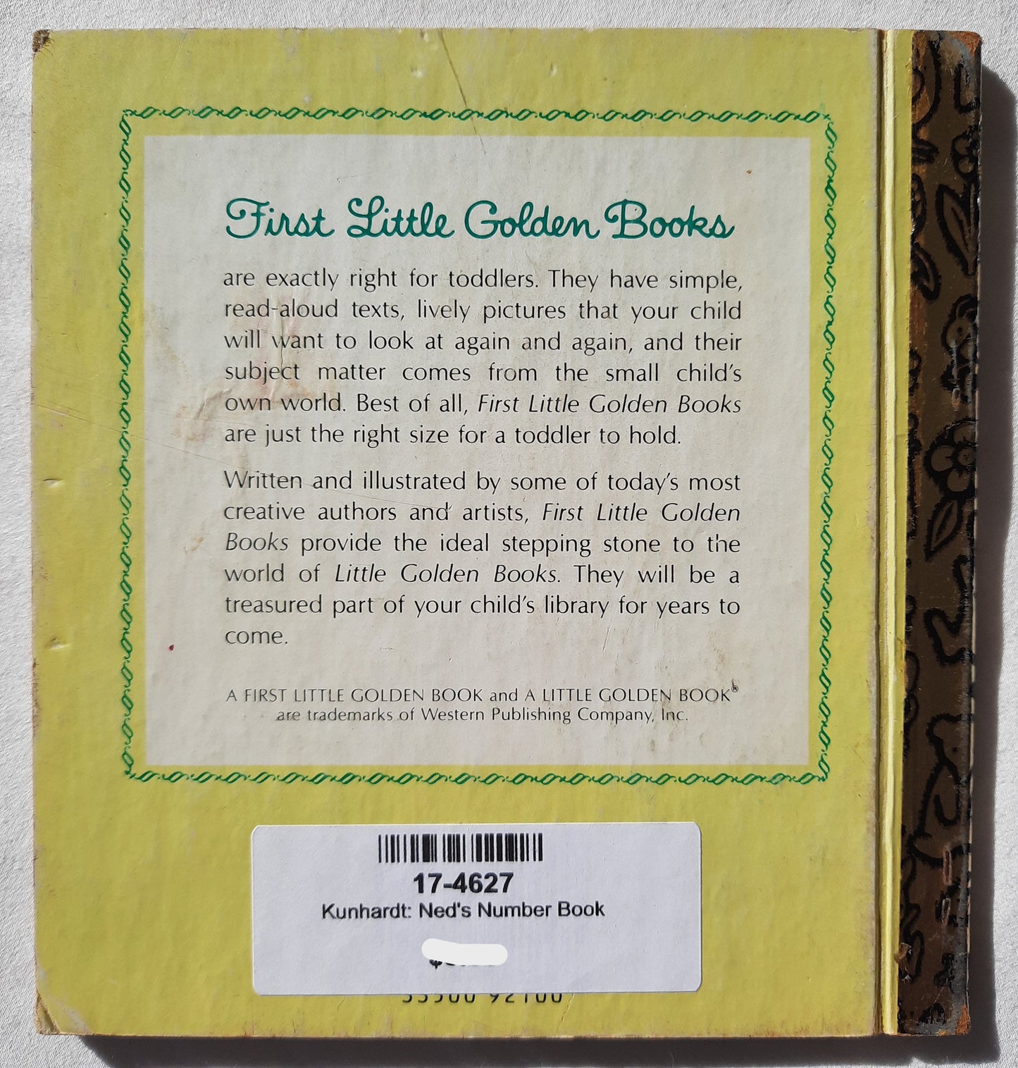 Ned's Number Book by Edith Kunhardt (Good, 1981, HC, 24 pages, First Little Golden Book)