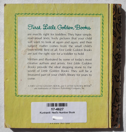 Ned's Number Book by Edith Kunhardt (Good, 1981, HC, 24 pages, First Little Golden Book)