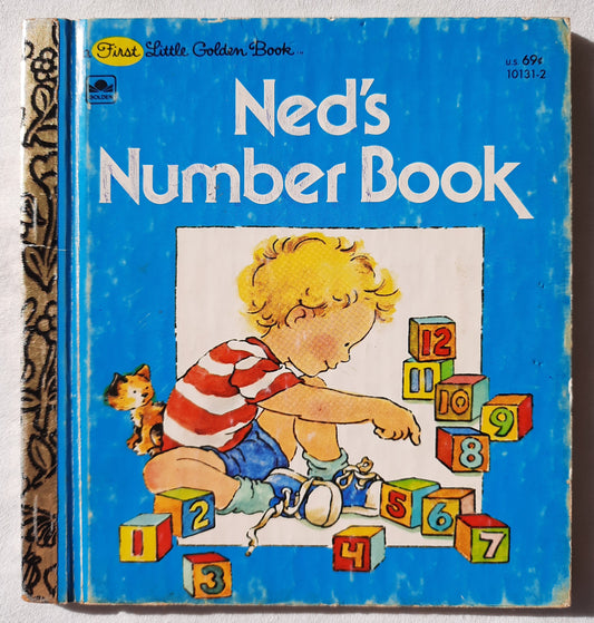Ned's Number Book by Edith Kunhardt (Good, 1981, HC, 24 pages, First Little Golden Book)