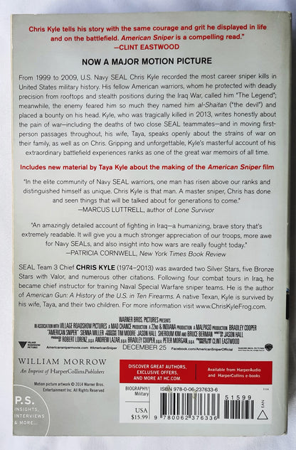 American Sniper by Chris Kyle; Jim DeFelice (Very good, 2013, Pbk, 392 pages, William Morrow)