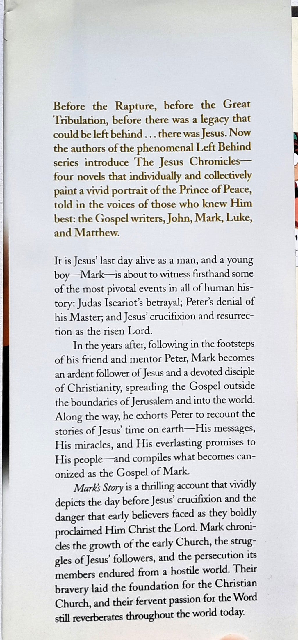 Mark's Story by Tim LaHaye; Jerry Jenkins (Jesus Chronicles, Good, 2007, HC, 308 pages, Putnam Praise)