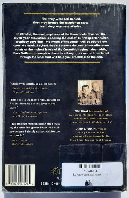 Nicolae by Tim LaHaye; Jerry Jenkins (Left Behind #3, Good, 1998, Pbk, 432 pages, Tyndale House)