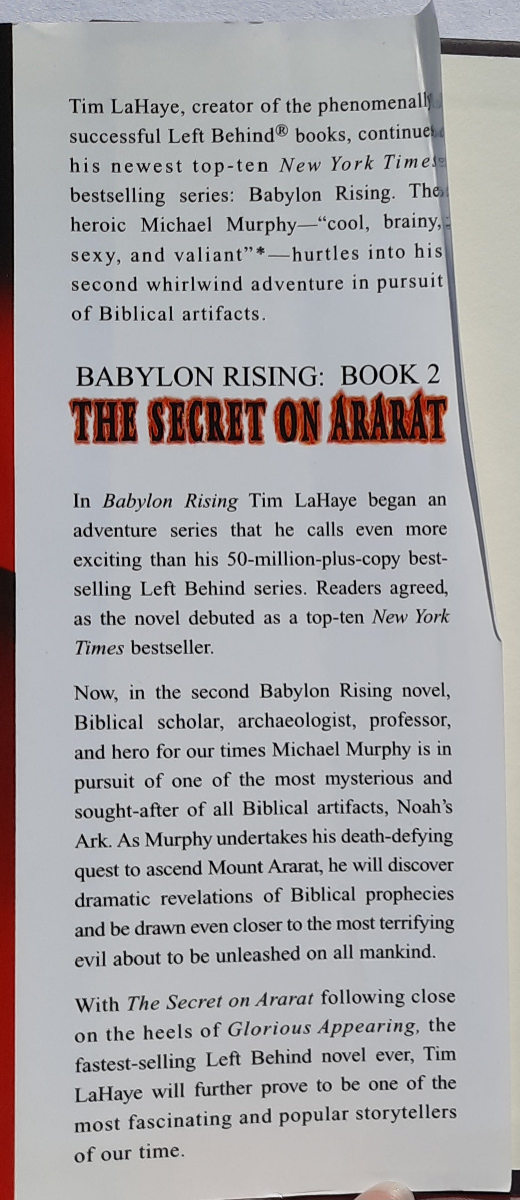 The Secret on Ararat by Tim LaHaye; Greg Dinallo (Babylon Rising #2, Very good, 2004, HC, 384 pages, Bantam Dell) (Copy)
