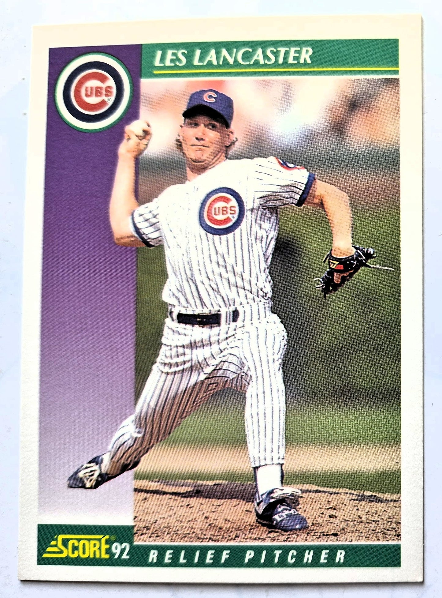 Bewertung '92 Les Lancaster Chicago Cubs Relief Pitcher #348 Baseballkarte Fast Neuwertig