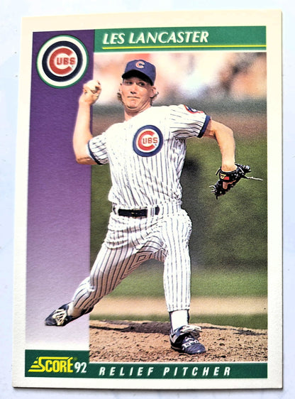 Bewertung '92 Les Lancaster Chicago Cubs Relief Pitcher #348 Baseballkarte Fast Neuwertig