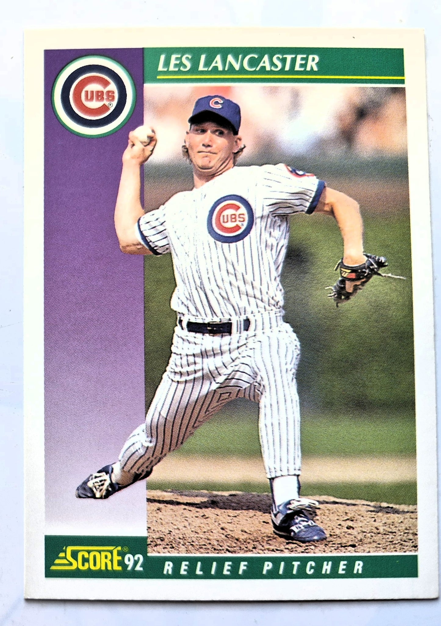 Bewertung '92 Les Lancaster Chicago Cubs Relief Pitcher #348 Baseballkarte Fast Neuwertig