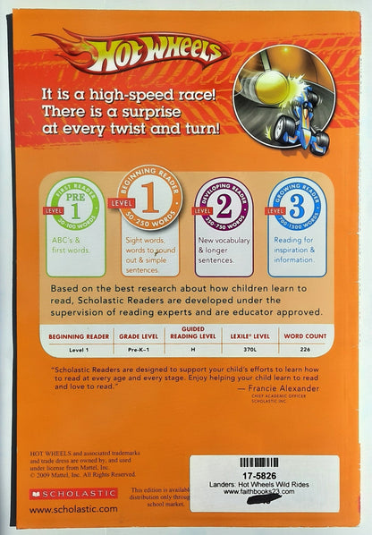 Hot Wheels: Wild Rides by Ace Landers (Level 1 Reader, Very good, 2009, Pbk, 32 pages, Scholastic)