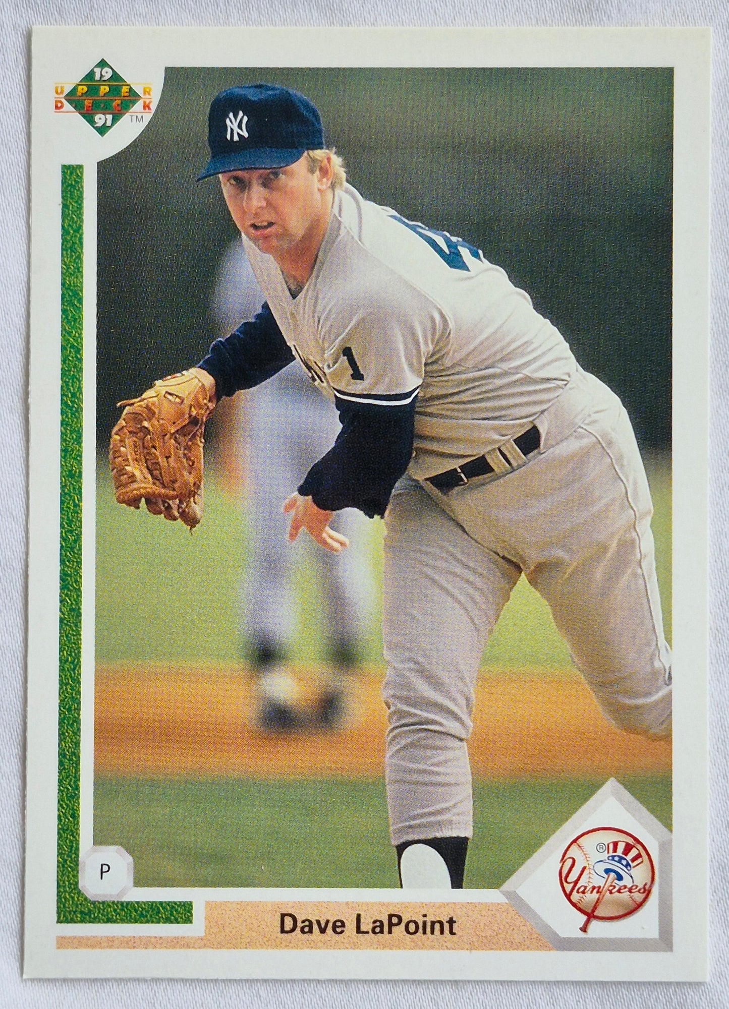 LaPoint Dave New York Yankees Pitcher #483 Upper Deck 1991 Baseball Card