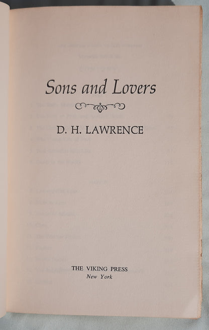 Sons and Lovers by D.H. Lawrence (Very good, 1913, HC, 436 pages, The Viking Press)