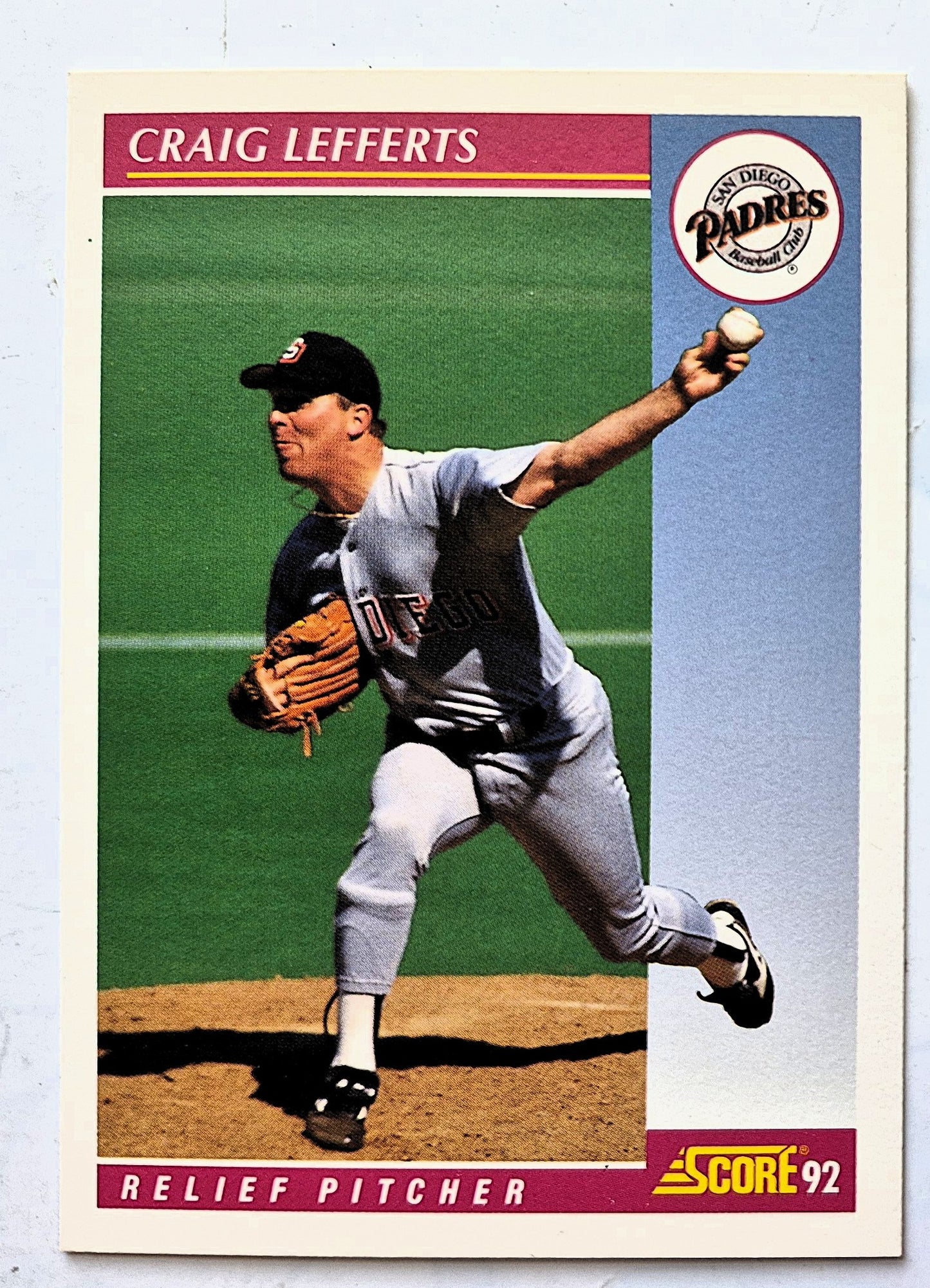 Lefferts Craig San Diego Padres Relief Pitcher #175 Score '92 Baseball Card