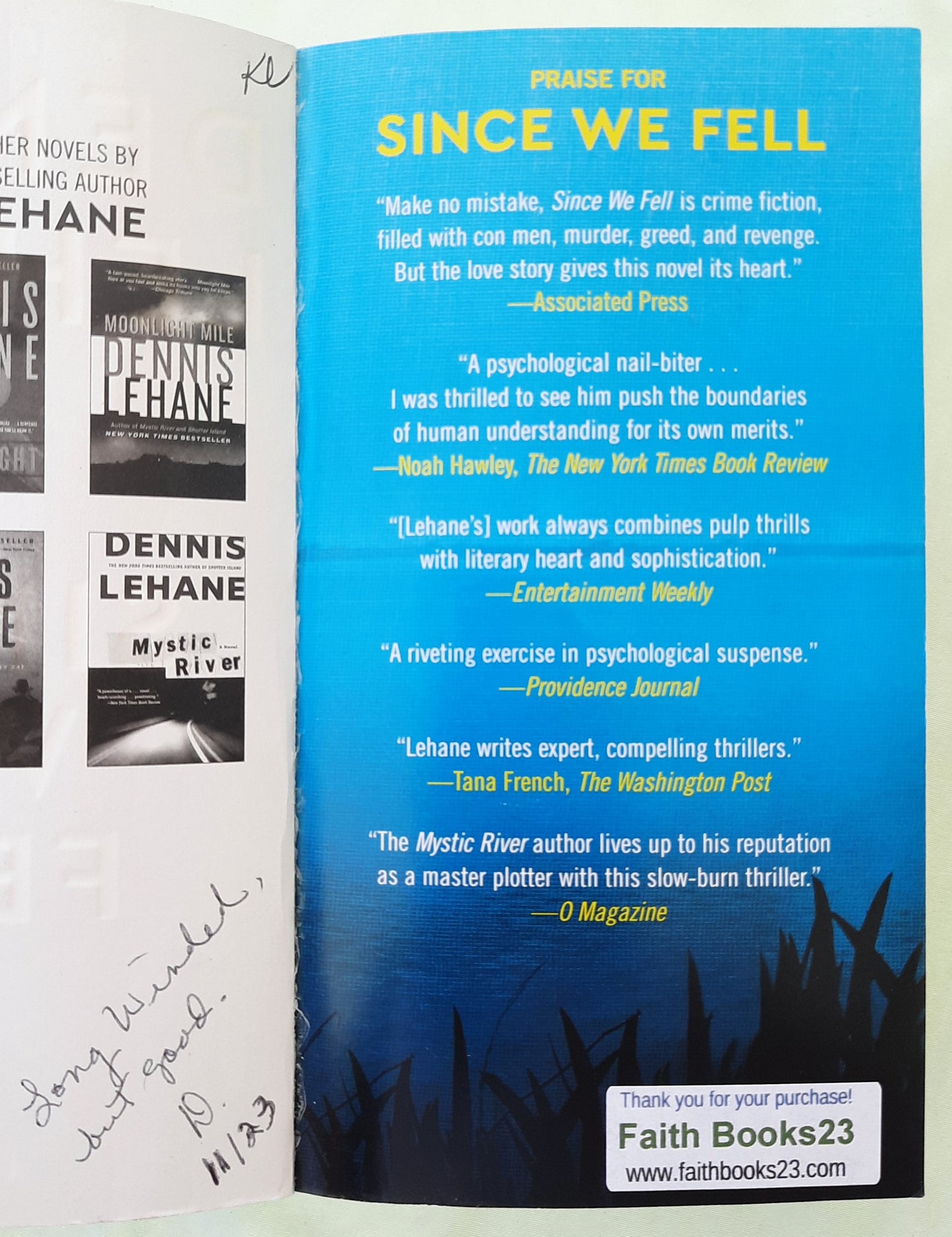 Since We Fell by Dennis Lahane (Very good, 2017, Pbk, 479 pages, HarperCollins)