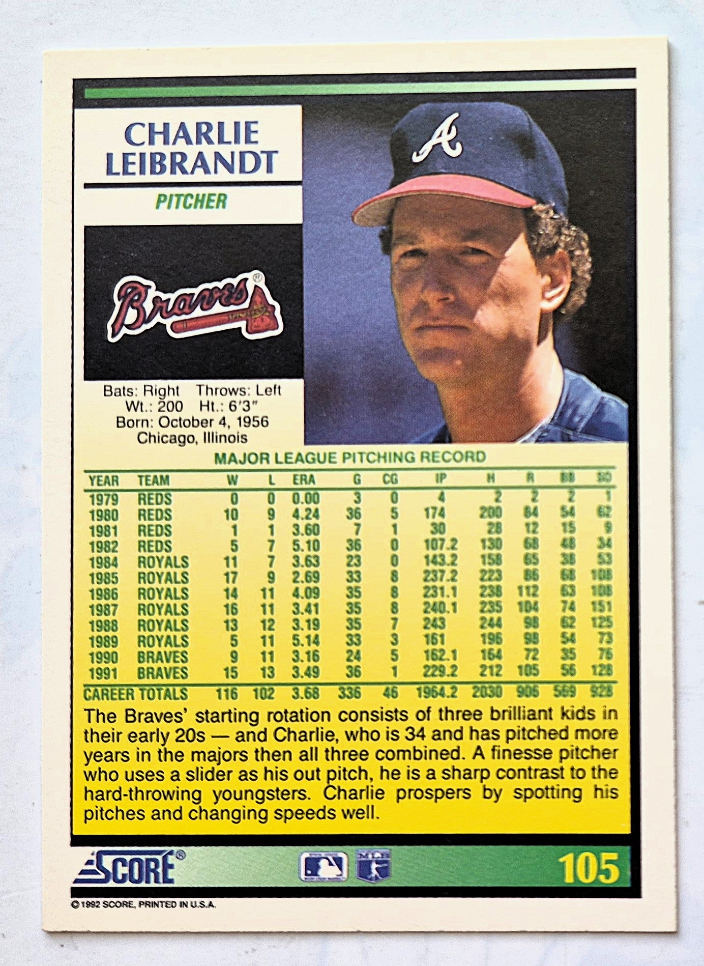 Bewertung '92 Les Lancaster Chicago Cubs Relief Pitcher #348 Baseballkarte Fast Neuwertig