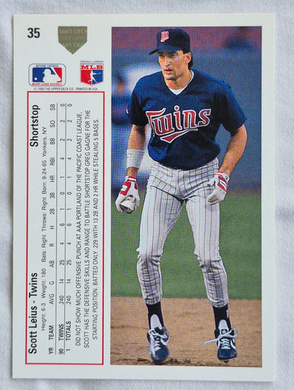 Leius Scott Minnesota Twins Shortstop #35 Upper Deck 1991 Baseball Card