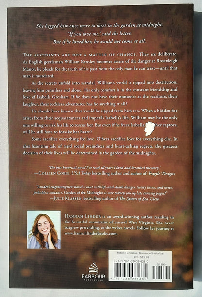 Garden of the Midnights by Hannah Linder (New, 2023, Pbk, 311 pages, Barbour Publishing)