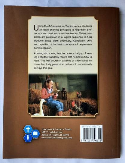 Adventures in Phonics Level A Third Edition by Florence Lindstrom (Like new, 2020, Pbk, 216 pages, Christian Liberty Press)