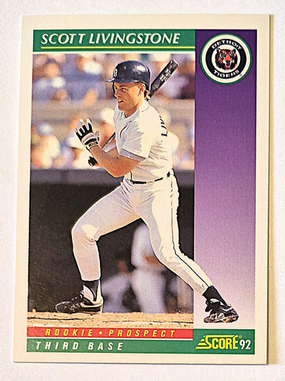 Livingston Scott Detroit Tigers Third Base #414 Rookie Prospect Score '92 Baseball Card