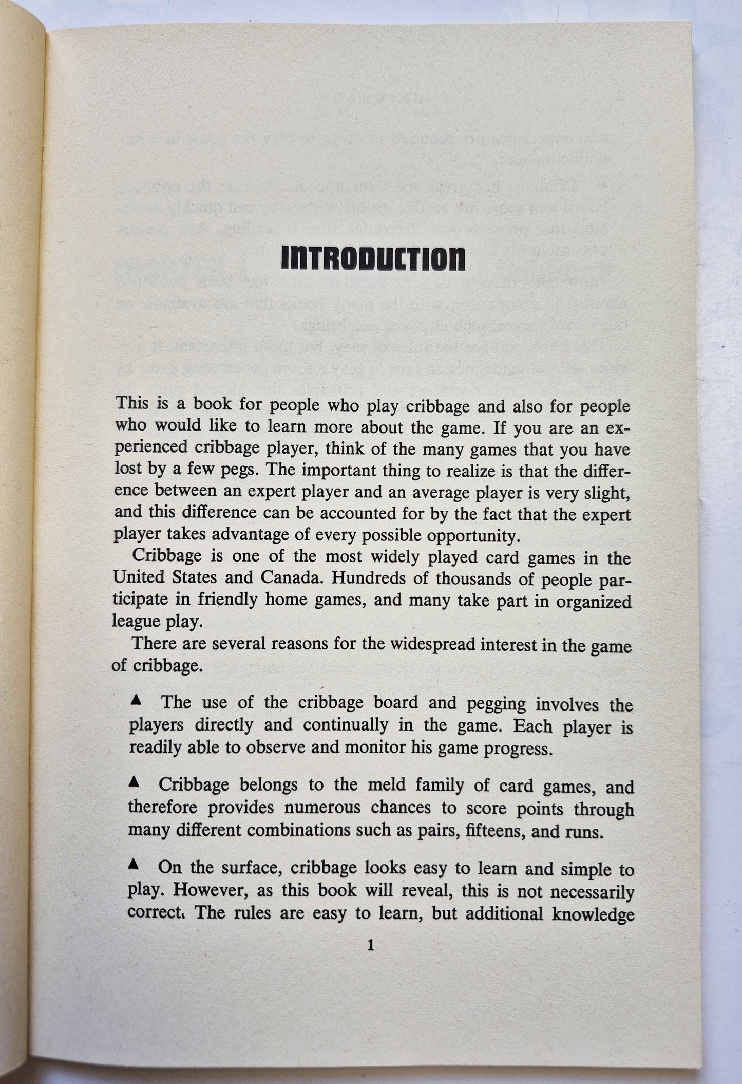 Cribbage Is the Name of the Game by Richard E. Lowder (Very good, 1974, Pbk, 60 pgs, Barnes & Noble)