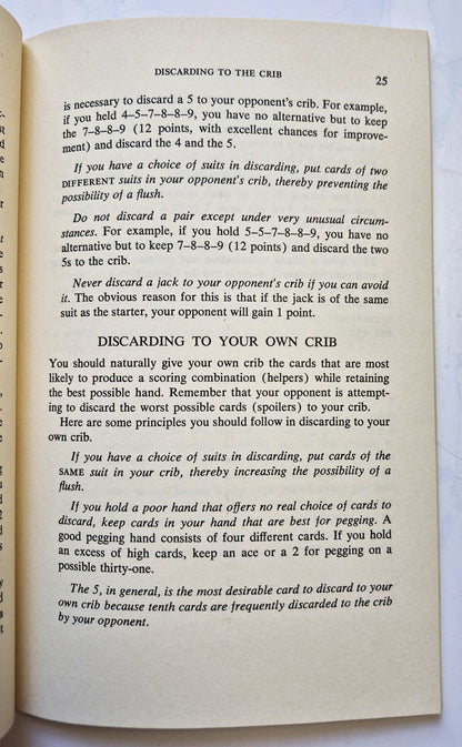 Cribbage Is the Name of the Game by Richard E. Lowder (Very good, 1974, Pbk, 60 pgs, Barnes & Noble)