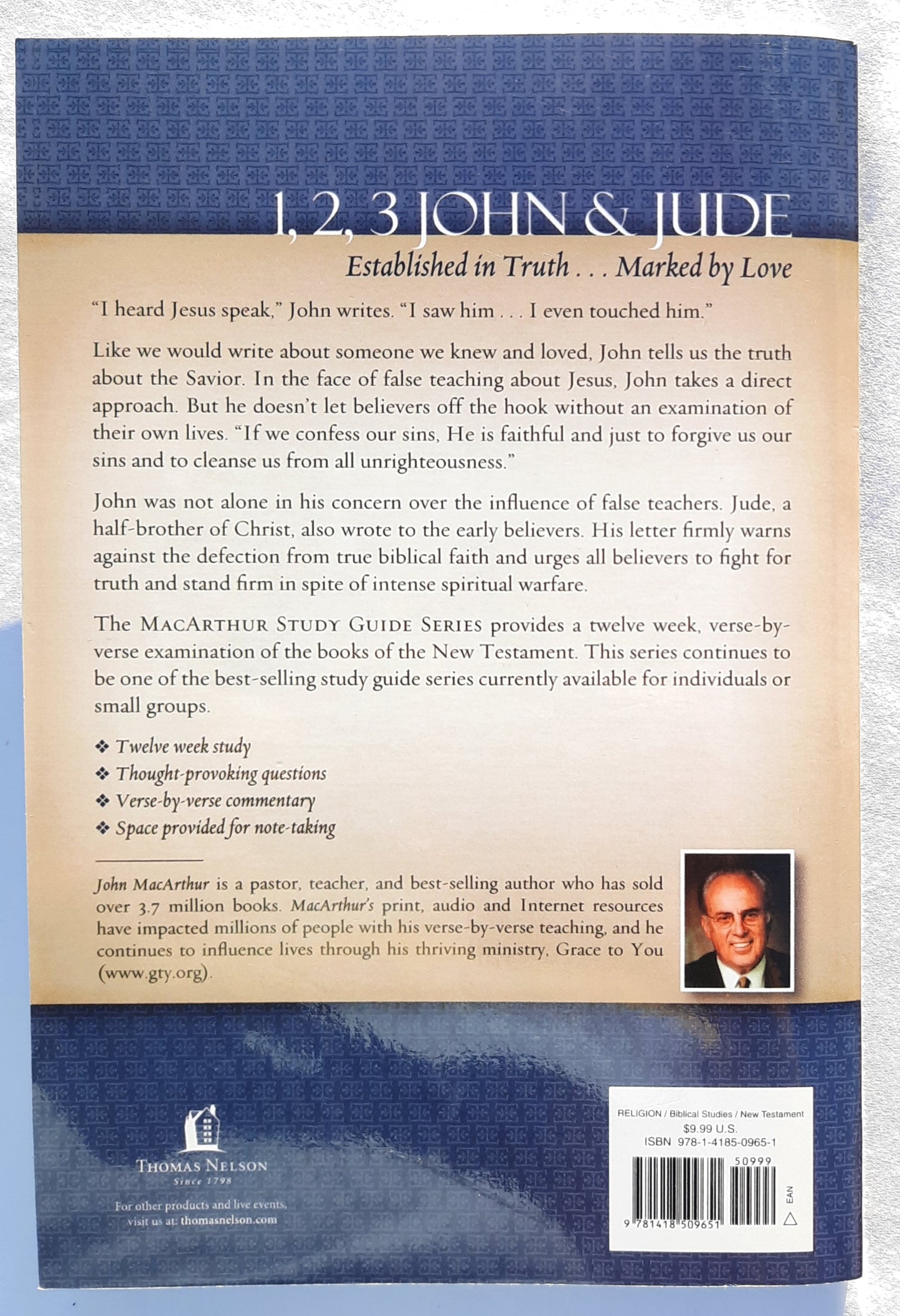 1, 2, 3 John & Jude: Established in Truth...Marked by Love by John MacArthur (Good, 2007, Pbk, 120 pages, Thomas Nelson)