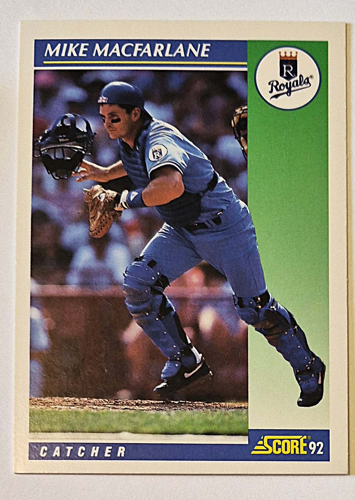 MacFarlane Mike Kansas City Royals Catcher #27 Score '92 Baseball Card