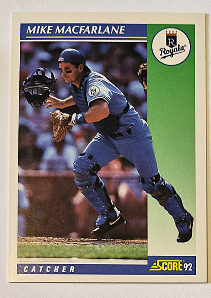MacFarlane Mike Kansas City Royals Catcher #27 Score '92 Baseball Card