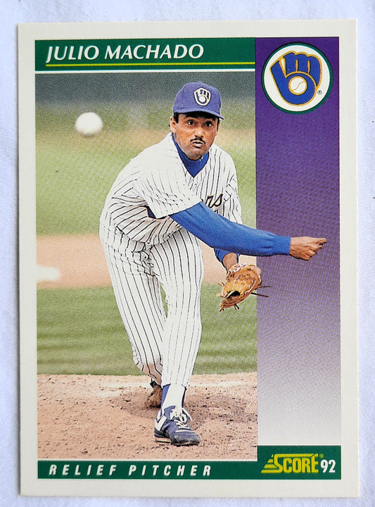 Score '92 Julio Machado Milwaukee Brewers Relief Pitcher #353 Baseball Card Near Mint