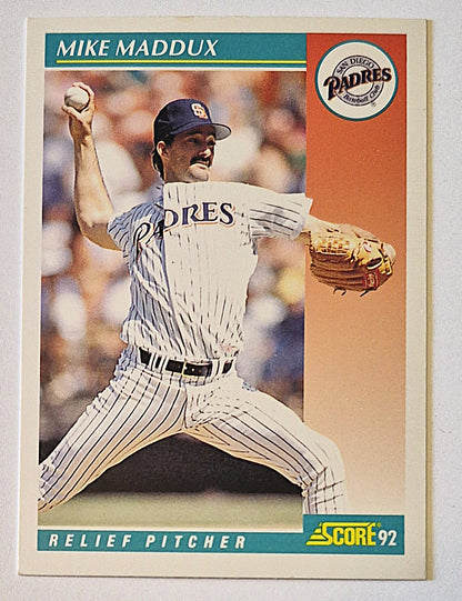 Maddux Mike San Diego Padres Relief Pitcher #313 Score '92 Baseball Card