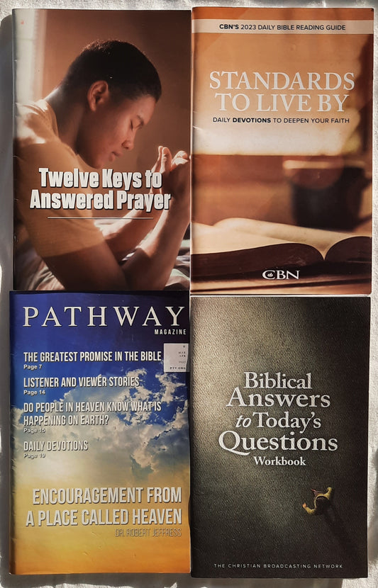 Magazine SET: Pathway Magazine Mar/Apr 2022; Standards to Live By 2023; Twelve Keys to Answered Prayer Jan 2022; Biblical Answers to Today's Questions Workbook 2024