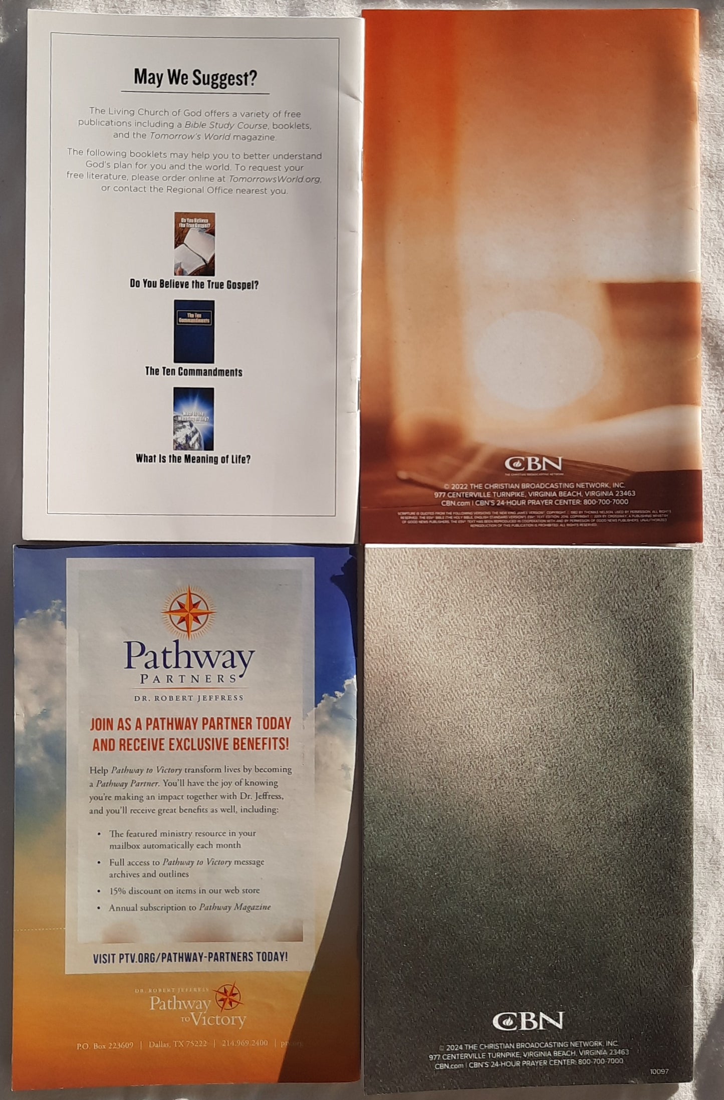 Magazine SET: Pathway Magazine Mar/Apr 2022; Standards to Live By 2023; Twelve Keys to Answered Prayer Jan 2022; Biblical Answers to Today's Questions Workbook 2024