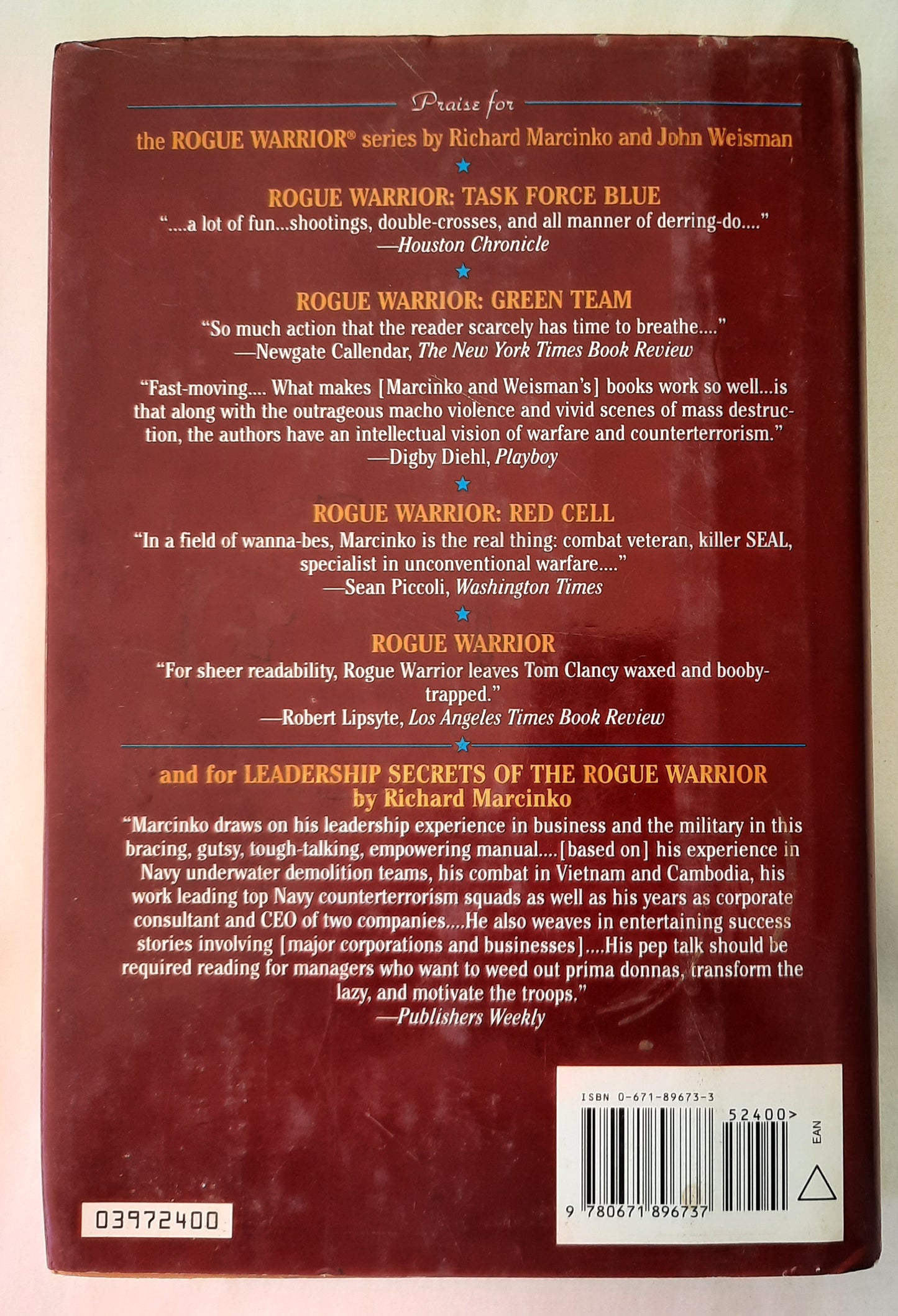Rogue Warrior #5: Designation Gold by Richard Marcinko; John Weisman (Good, 1997, HC, 355 pages, Pocket Books)